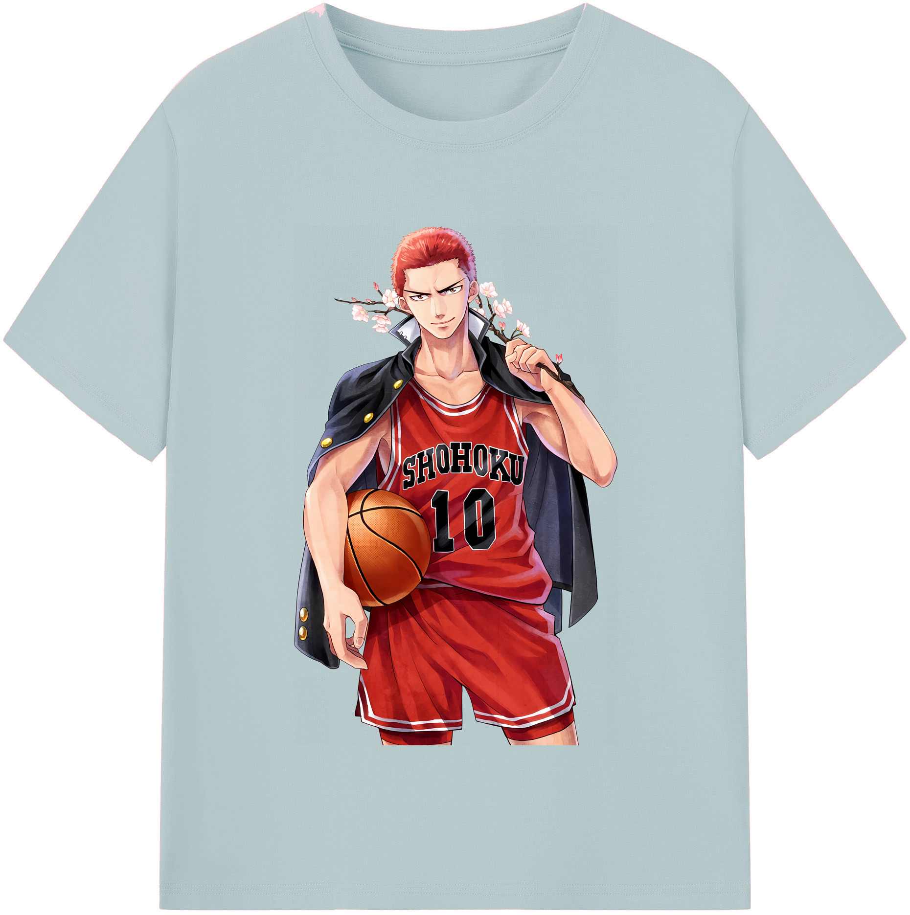 SLAM DUNK／スラムダンク 綿100％半袖Tシャツ（フロントプリント）